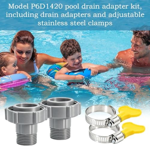 CYUXING 4Pcs Pool Hose Drain Adapter with Garden Clamps, Connects To Garden Water Pipes, Suitable For Coleman Bestway Above Ground Pool Drain Plug, Stainless Steel — view 6
