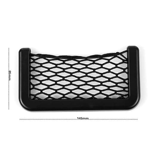 LatoYard Car Door Storage Net Pocket, Elastic Mesh Organizer Bag for Phones Drinks Keys, Universal Auto Side Door Holder with ABS Frame, Black 15x8cm — view 5