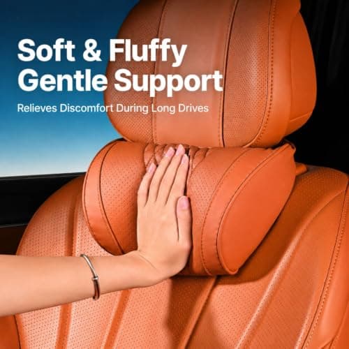 Universal Memory Foam Car Headrest Neck Pillow, Ergonomic Memory Foam Car Headrest Pillow, Soft Ergonomic Support Auto Neck Cushion for Long Road Trips & Daily Driving, Relieve Driving Fatigue，Gray — view 4