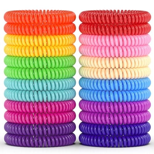 Asddage Mosquito Repellent Bracelet 24 Pack, DEET-Free, Natural Plant Oil