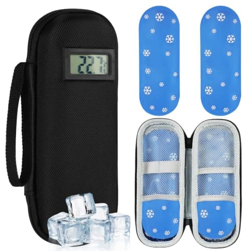 AOOWU Insulin Cooler Travel Case with Temperature Display, TSA Approved