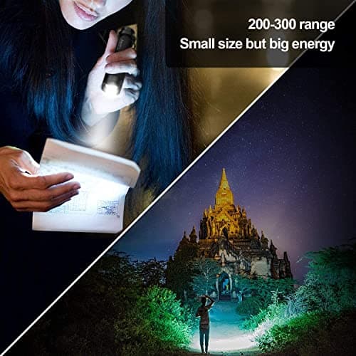 LETMY Pack of 2 Small LED Torches, 300 Lumens Super Bright Mini Torch Battery Powered with 3 Modes and Adjustable Focus for Camping, Hiking, Gift — view 5