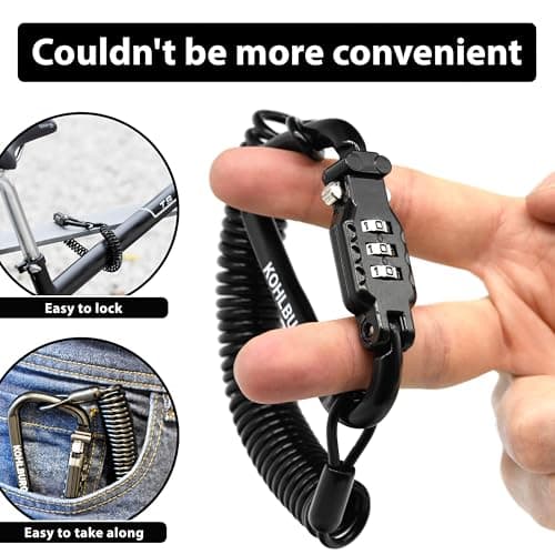 KOHLBURG Combination Cable Lock [Lightweight, 5.9ft Long] for the Pocket — view 5