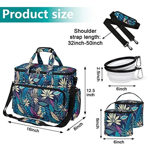 BAGLHER Dog Travel Bag, Pet Travel Bag (All Pet Travel Supplies), Pet Supplies Dogs, with 2 Pet Food Containers and 3 Foldable Silicone Bowls; Essential Kits for Pet Travel — view 3