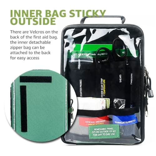 255PCs Pro First Aid Kit Emergency Survival Trauma Kit Medical Kit with Labeled Compartments for Boat Car Truck Camping Hiking Travel & Backpacking — view 5