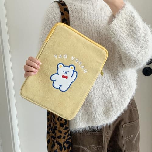 Scratch Proof Fabric 11Inch Tablet Sleeve, Yellow bear — view 5
