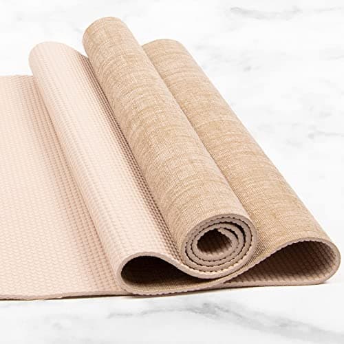 Myga Jute Yoga Mat - Non Slip Exercise Mat for Yoga, Pilates, Meditation and Fitness - Eco Friendly Yoga Mat for Men and Women - Ideal for Home, Gym & Travel - White — view 6