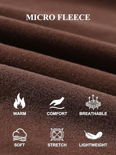 Tyhengta Mens Thermal Tops Long Sleeve Fleece T-Shirt Lightweight Pullover Baselayer Breathable Sport Gym Tops Coffee, M — view 5