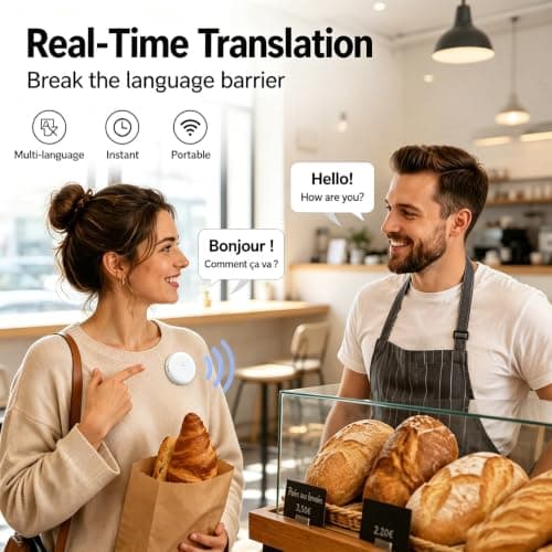 Smart Wearable Translator, AI Voice Device Real‑Time Translation，WhiteA — view 2