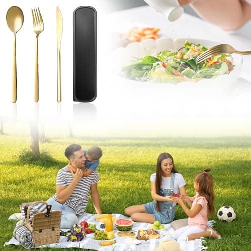 YUDANSI Stainless Steel Camping Cutlery Sets, 3pc Travel Cutlery Set — view 2