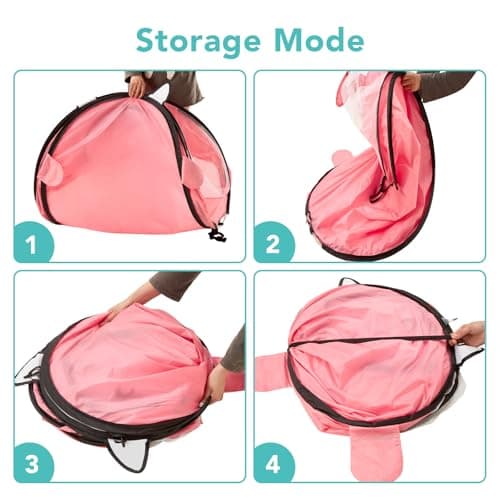 Trintion Pop-Up Play Tent 180x96x81 cm – Indoor & Beach Children's Tent with UV Protection & Waterproof Material – Foldable Baby Beach Tent with Carrying Bag – Playhouse Gift for Christmas (Pink) — view 2
