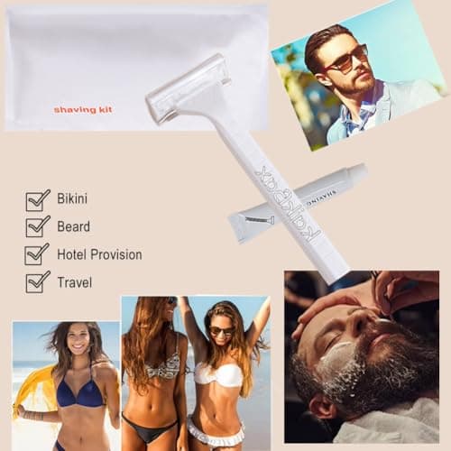 20Pack Individually Wrapped Hotel Disposable Razors Kit With Shave Cream; Travel Manual Razor Toiletries Amenities;Multipurpose Guest Shaving Razor Set for Home Hotel Travel — view 5