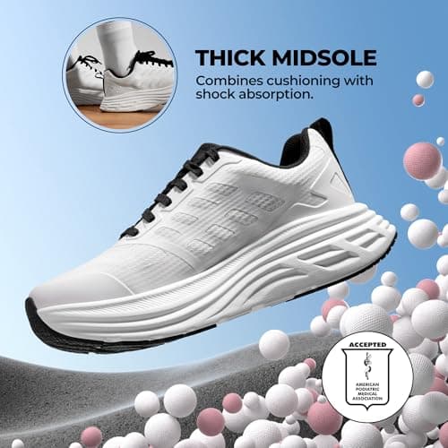 NORTIV 8 Women's Walking Shoes Running Tennis Sneakers,White,6.5 — view 4