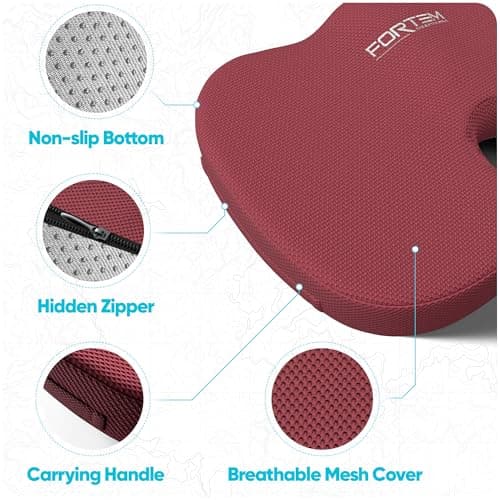 FORTEM Seat Cushion & Lumbar Support for Office Chair, Car Seat Cushions — view 4