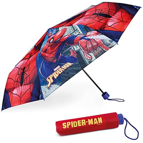 BONNYCO Kids Umbrella Windproof Strong, Spiderman. Compact Umbrella Kids for Bag, Backpack or Travel. Folding Brolly with Reinforced Structure, Mini Pocket Brolly. Original Gifts for Boys Spiderman