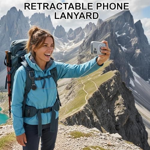 YcsRnn Holdmate Phone Holder, Retractable Phone Tether, Anti Theft Phone Lanyard, Phone Retractable Lanyard, Outdoor Anti-Theft Retractable, Tether for Hiking Cycling Travel — view 6