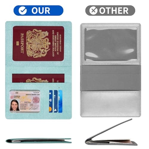 Cinocratic RFID Blocking Passport Holder Cover & Travel Wallet - PU Leather Organiser for Credit Cards, Boarding Pass and ID Cards | Travel Accessories for Men&Women (Green) — view 5