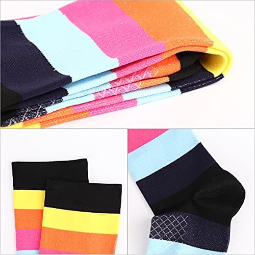 DRESHOW 4 Pairs Compression Socks For Women&Men Circulation Best Support for Athletic Running Cycling Travel — view 5