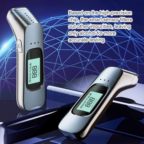 QUXVUIS Professional Breathalyzer Tester For Unisex Adults ABS With Battery With Accessory Portable Digital Spirit LCD Circular — view 4