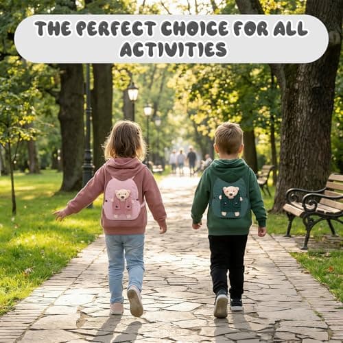 Aucuu Cute Bear Small Toddler School Bag, Toddler Backpack, Kids Backpack for Boys Girls, Mini Children Backpack, Cartoon Preschool Kindergarten Elementary Rucksack for School & Travel (S) — view 2