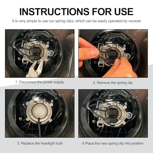 9PCS Headlight Bulb Retaining Clip Set Universal Car Spring Clips — view 5