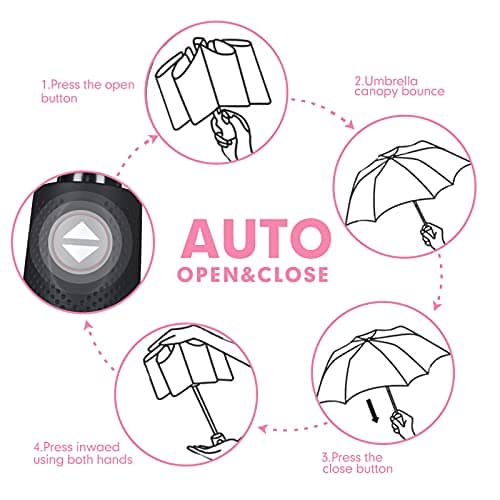 ZOMAKE Compact Umbrella Windproof,Travel Small Umbrella (46in-Pink) — view 4