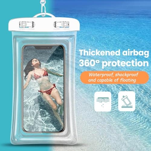 Guoxintech Waterproof Phone Pouch 2 Pack, IPX8 Submersible Underwater Phone Case with Airbag for iPhone 16 15 14 Pro Max and Samsung S25 S24 Ultra, 7 Inch Transparent Dry Bag for Swimming, Snorkeling — view 4