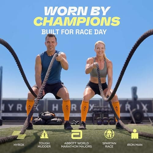 Rymora Calf Compression Sleeves for Men & Women (Ideal for Sports, Running, Shin Splints & More) (One Pair) (Orange) (Medium) [M] — view 3