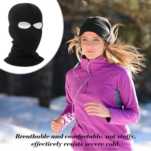 HAGOT 2 Hole Full Face Balaclava, Winter Knitted Balaclava, Ski Face Cover Unisex, Full Facecover for Outdoor Sports — view 6
