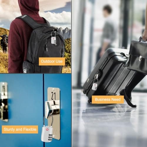 Diyife TSA Approved Luggage Locks with Flexible Steel Cable, Easy to Set up — view 4