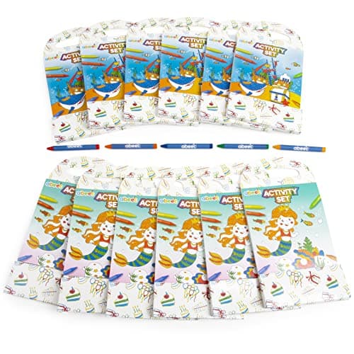 abeec 12-Pack Kids Activity Books with Crayons – Party Bag Fillers for Kids, Wedding Favours, Travel Activities, and Colouring Books for Children — view 6