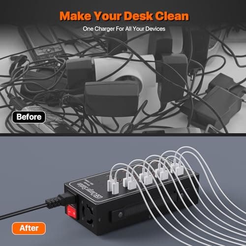 USB C Charger, 150W/30A Desktop USB Charging Station, 30-in-1 Hub Charger — view 5