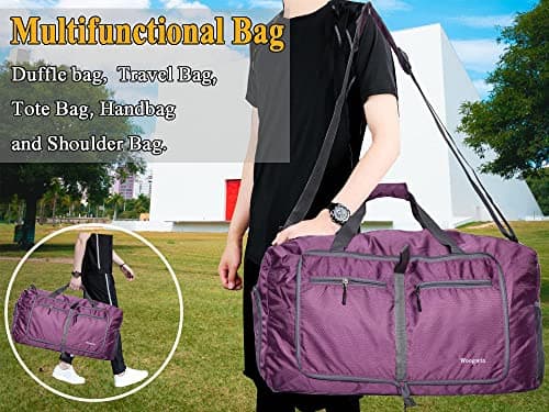 ehsbuy 60L Foldable Travel Duffle Bags for Men Women Large Holdall Waterproof Overnight Weekend Bags for Gym Luggage — view 6