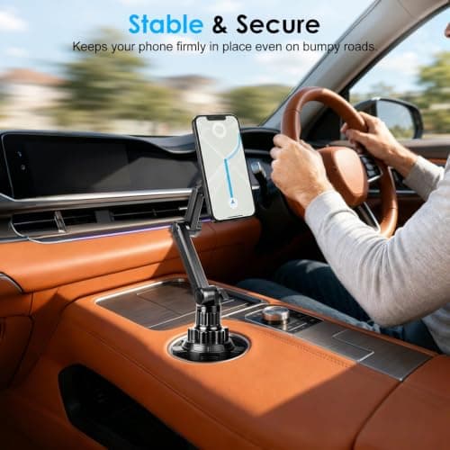 EEEKit Cup Phone Holder for Cars: Magnetic Truck Car Cup Holder Phone Mount — view 6