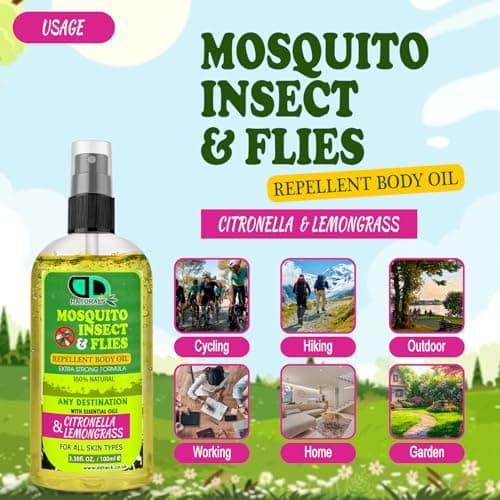 DD Teck Essential Oil Insect Repellent Spray 100ml – Lemongrass & Citronella Natural Body Oil for Mosquito, Fly & Gnat Protection, Ideal for Camping, Hiking & Outdoor Use 100ml Spray — view 5