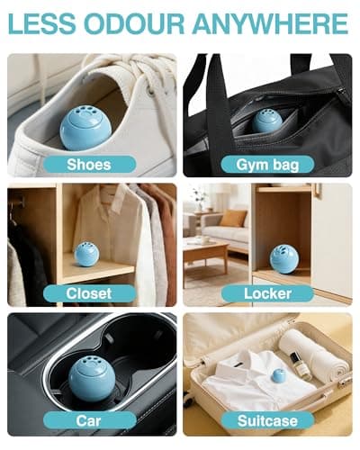 Jevvu Shoe Deodorizer Balls, 10 Pack Odour Eliminator for Shoes, Trainers, Boots, Gym Bags and Lockers(Ocean Fresh) — view 6