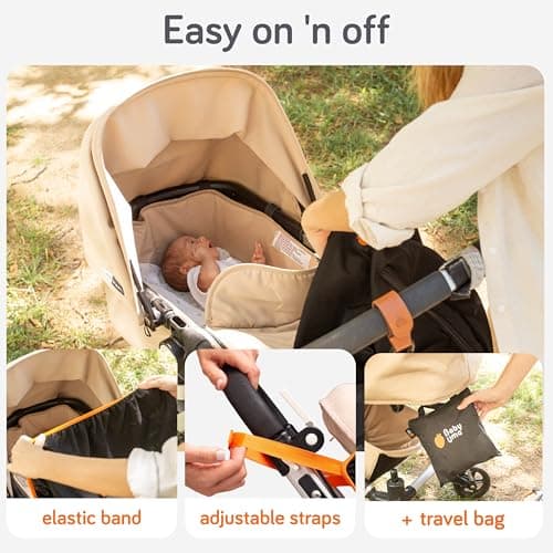 Baby Uma Pram Sun Shade (0-6 Months) - UPF 50+, Breathable Blackout Mesh Pram Cover with Zip-up Window, Blocks 99% of UVB Rays & 94% of UVA Rays (+ Travel Bag) — view 6