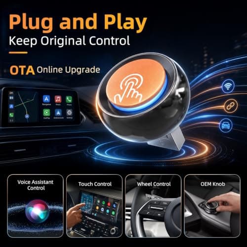 Wireless CarPlay & Android Auto Adapter UK with 2026 Upgraded Switch Button — view 4