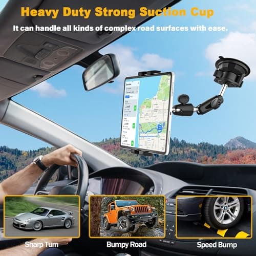 Suction Car Tablet Mount Heavy Duty, Truck Tablet Holder Dash Windscreen — view 2