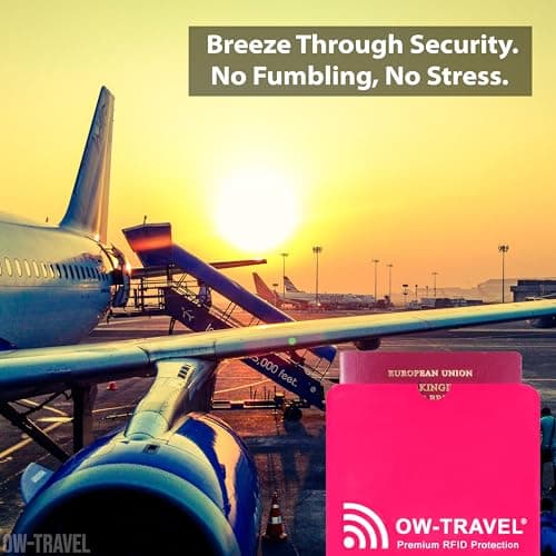OW-Travel RFID Blocking Passport Protector Sleeves, TÜV Certified, 4 Pcs — view 4