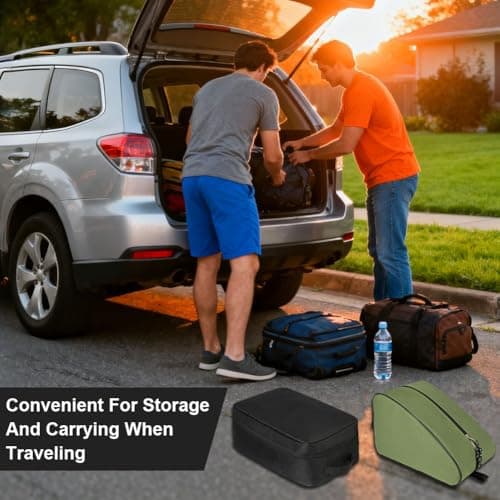 AOOWU Shoe Bag for Men & Women, Waterproof Golf Shoe Bag, Portable Boot Bag, Sports Boot/Shoe/Travel Bag, Welly Hunting Fishing Boot Bag, Walking Boot Bag for Football Cricket Rugby Golf Toiletry Gym — view 5