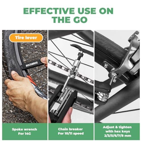ROCKBROS 12 in 1 Multi-Function Bike Repair Tool Kit Bicycle Multi-Tool Portable Bike Pocket Tool Multifunctional Tool for Road Mountain MTB Bikes — view 6
