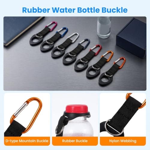 Sorcristy 7Pack Silicone Water Bottle Clips With Carabiner Lanyard — view 4