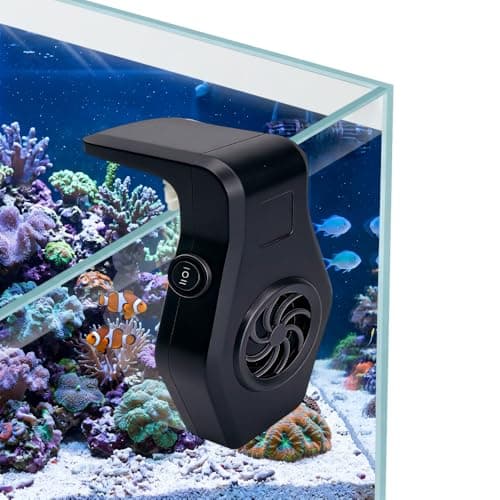 DONGKER Mini Aquarium Chiller Fan,USB Wall Mounted Fish Tank Cooling Fan with 2 Speed Modes Low Noise for Shrimp, Coral, Tropical & Saltwater Freshwater (Up to 10mm Thickness,within 60 * 60cm Tank)