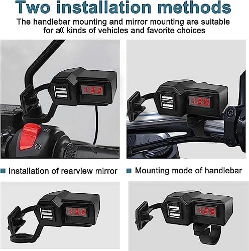 XMSJSIY USB Motorcycle Charger 5V 3.1A Dual Type-A Phone Charger Adapter — view 4