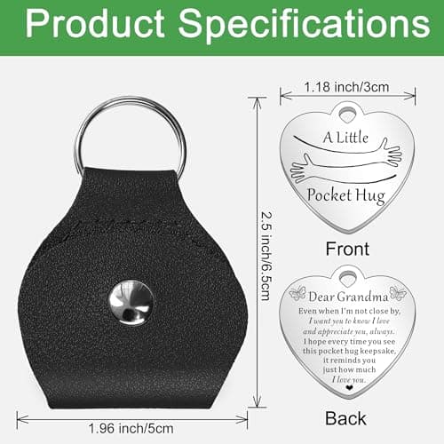 HULALA Pocket Hug Token Keyring for Grandma - 3cm Stainless Steel Keepsake Gifts For Grandma Birthday Mother's Day Christmas — view 2