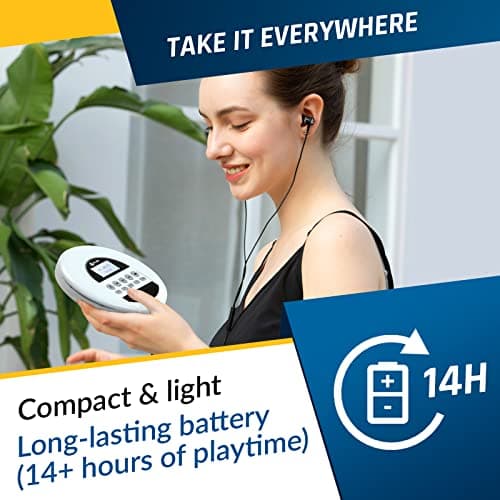 KLIM Nomad - Portable CD Player with Long-lasting Battery - Includes Headphones - Radio FM - Compatible MP3 CD Player Portable - TF Card, Radio FM, Bluetooth - Ideal for cars - NEW — view 5