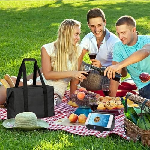 Foldable 20L Cooler Bag with Hard Liner, Insulated Shopping Bags for Frozen Food, Large Lunch Bag, Portable Leakproof Thermal Picnic Bag for Beach, Camping, BBQ, Outdoor Activities,School & Work — view 6