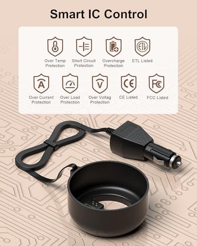 Car Charger Compatible with E M BER Travel Mug 2+, Charging Coaster Compatible with 12 OZ Temperature Control Smart Travel Mug Stainless Steel — view 6