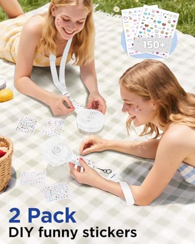 EasyAcc Handheld Fan Portable USB Fan180° Foldable Up 10 Hours 3 Speeds Powered Personal Mini Electric Fan Rechargeable Battery Folding Adjustable Fan Home Travel Outdoor - White — view 6
